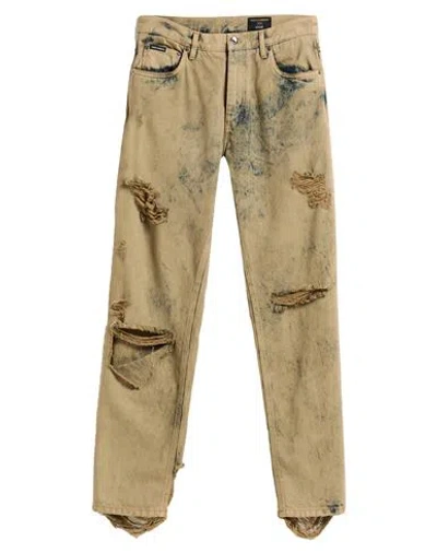 Dolce & Gabbana Man Jeans Beige Size 36 Cotton In Neutral