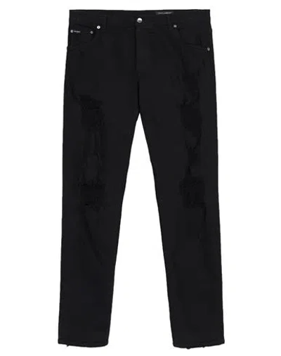Dolce & Gabbana Man Jeans Black Size 40 Cotton, Elastane