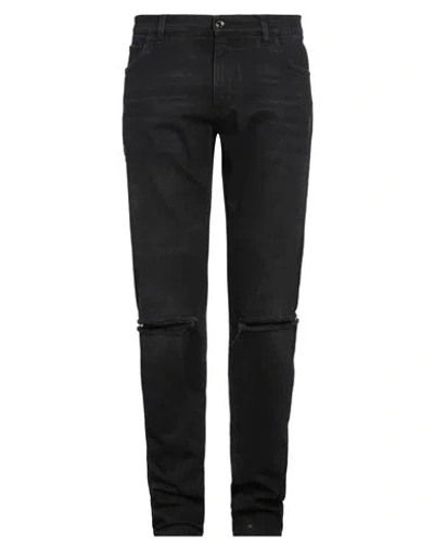 Dolce & Gabbana Man Jeans Black Size 42 Cotton, Elastane, Zamak, Calfskin, Brass