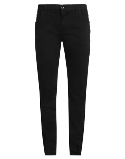 Dolce & Gabbana Man Jeans Black Size 44 Cotton, Elastane, Zamak, Calfskin, Brass