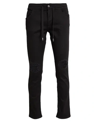 Dolce & Gabbana Man Jeans Black Size 44 Cotton, Polyester, Elastane, Calfskin