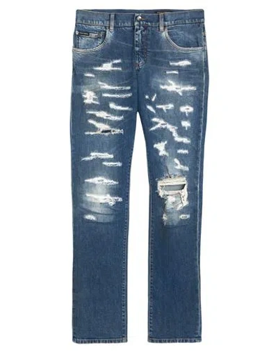 Dolce & Gabbana Man Jeans Blue Size 34 Cotton, Elastane