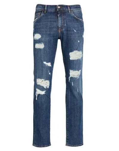 Dolce & Gabbana Man Jeans Blue Size 36 Cotton, Elastane