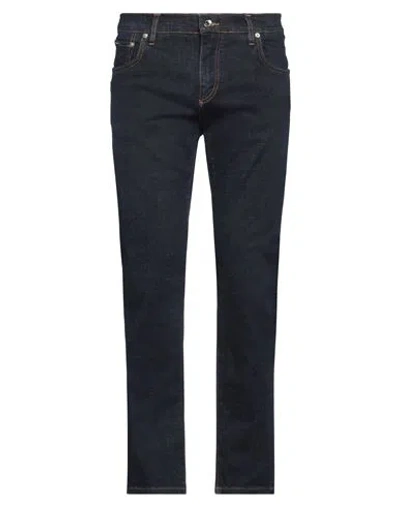 Dolce & Gabbana Man Jeans Blue Size 38 Cotton, Elastane, Cow Leather