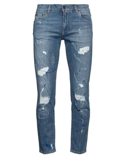 Dolce & Gabbana Man Jeans Blue Size 38 Cotton, Elastane, Polyacrylic