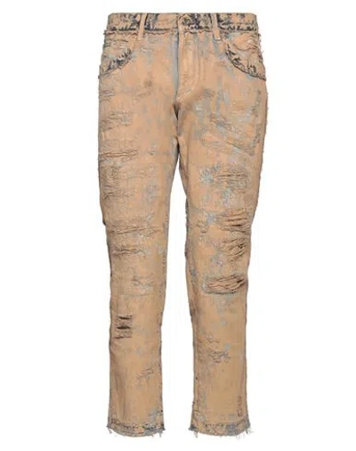 Dolce & Gabbana Man Jeans Camel Size 40 Cotton In Beige