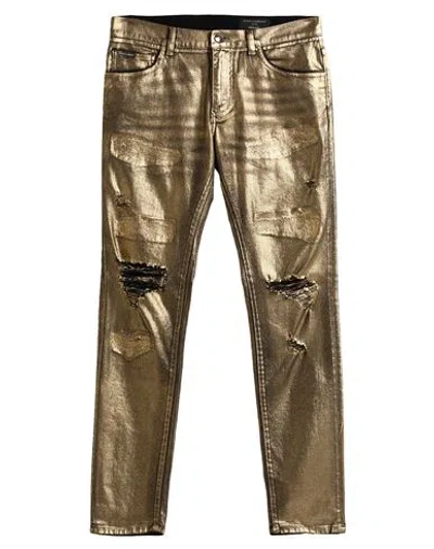 Dolce & Gabbana Man Jeans Gold Size 42 Cotton, Elastane