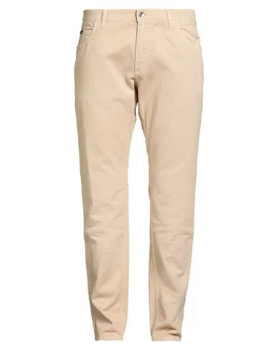 Dolce & Gabbana Man Jeans Sand Size 42 Cotton In Animal Print