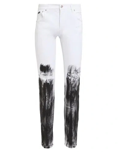 Dolce & Gabbana Man Jeans White Size 34 Cotton, Elastane