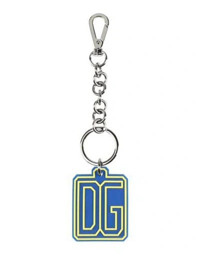 Dolce & Gabbana Man Key Ring Blue Size - Zama, Pvc - Polyvinyl Chloride, Steel, Brass