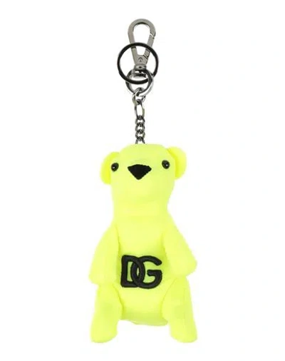 Dolce & Gabbana Man Key Ring Lime Green Size - Polyester, Zamak, Brass, Steel, Metal