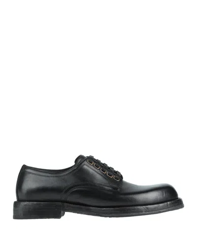DOLCE & GABBANA DOLCE & GABBANA MAN LACE-UP SHOES BLACK SIZE 8 CALFSKIN,17058492LD 15