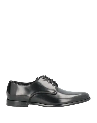 Dolce & Gabbana Leather Lace-up Derby Shoes In Black