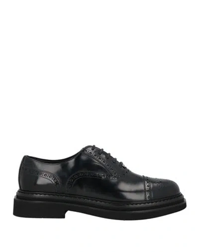 DOLCE & GABBANA DOLCE & GABBANA MAN LACE-UP SHOES BLACK SIZE 7.5 LEATHER