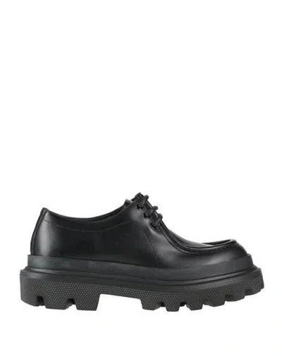 DOLCE & GABBANA DOLCE & GABBANA MAN LACE-UP SHOES BLACK SIZE 9 LEATHER