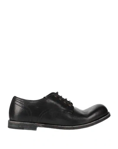 DOLCE & GABBANA DOLCE & GABBANA MAN LACE-UP SHOES BLACK SIZE 9 LEATHER