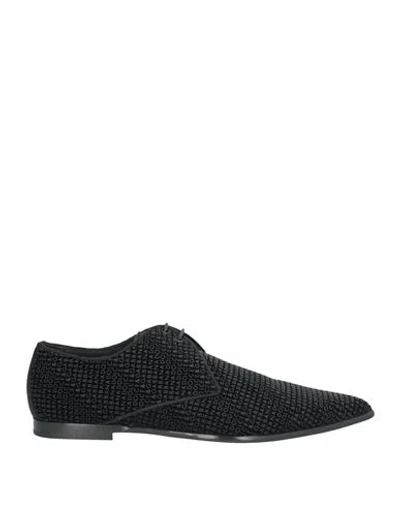 Dolce & Gabbana Man Lace-up Shoes Black Size 6.5 Textile Fibers