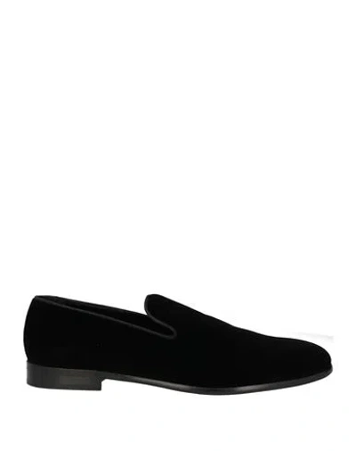 Dolce & Gabbana Man Loafers Black Size 8 Textile Fibers, Goat Skin