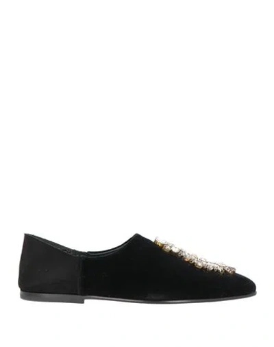 Dolce & Gabbana Man Loafers Black Size 8 Cotton, Goat Skin