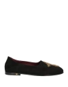 Dolce & Gabbana Black Suede Gold Cross Slip On Loafers Shoes In Black