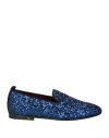 Dolce & Gabbana Man Loafers Bright Blue Size 9 Polyester, Cotton, Calfskin In Blue