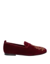 Dolce & Gabbana Man Loafers Burgundy Size 8 Textile Fibers In Red