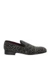 Dolce & Gabbana Man Loafers Charcoal Size 8.5 Cotton In Grey