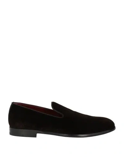 Dolce & Gabbana Man Loafers Dark Brown Size 11 Viscose, Cotton
