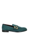 Dolce & Gabbana Man Loafers Deep Teal Size 6 Goat Skin, Viscose, Cotton In Green