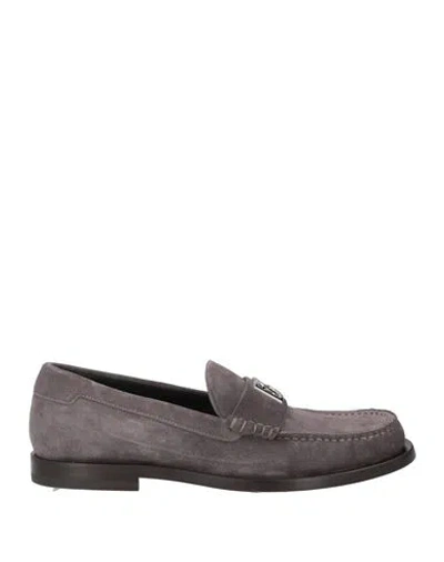 DOLCE & GABBANA DOLCE & GABBANA MAN LOAFERS GREY SIZE 9 CALFSKIN