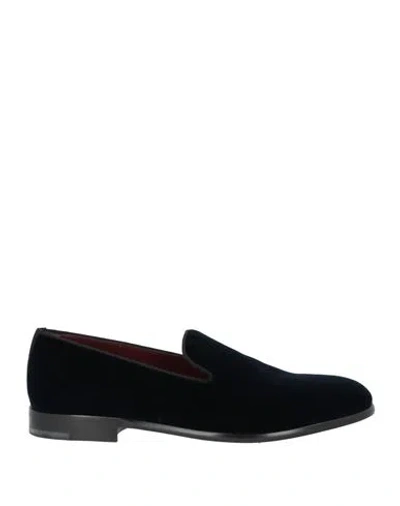 Dolce & Gabbana Man Loafers Midnight Blue Size 8 Viscose, Cotton