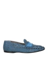 Dolce & Gabbana Man Loafers Pastel Blue Size 8 Soft Leather