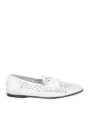 DOLCE & GABBANA DOLCE & GABBANA MAN LOAFERS WHITE SIZE 12 GOAT SKIN, CALFSKIN