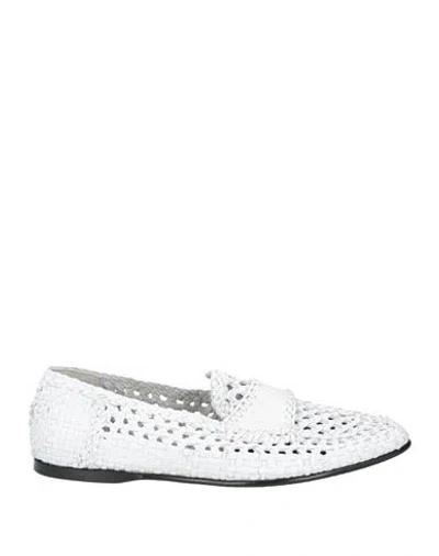 Dolce & Gabbana White Woven Leather Slip On Loafers Men Shoes