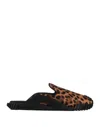 Dolce & Gabbana Man Mules & Clogs Camel Size 8 Calfskin, Cotton, Viscose In Beige