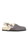 Dolce & Gabbana Man Mules & Clogs Grey Size 8 Leather, Textile Fibers In Grey