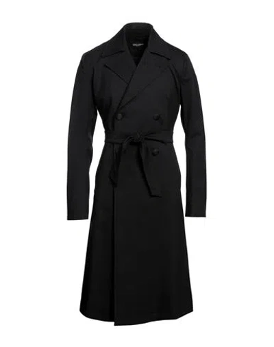 Dolce & Gabbana Man Overcoat & Trench Coat Black Size 38 Virgin Wool, Elastane