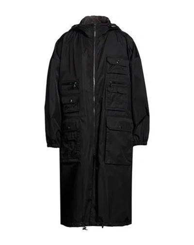Dolce & Gabbana Black Hooded Long Men Windbreaker Jacket