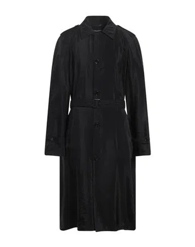 Dolce & Gabbana Man Overcoat & Trench Coat Black Size 44 Viscose, Polyamide
