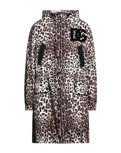 Dolce & Gabbana Man Overcoat & Trench Coat Dark Brown Size 40 Polyester, Viscose