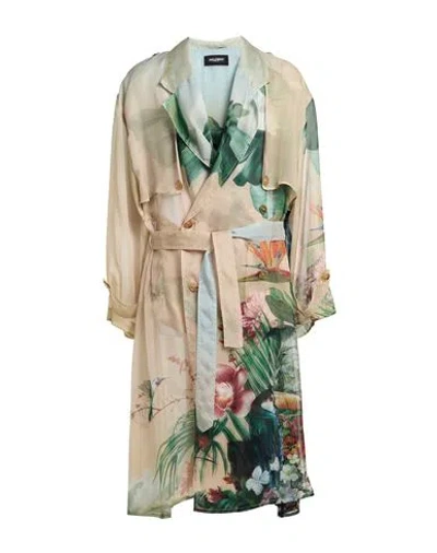 Dolce & Gabbana Man Overcoat & Trench Coat Green Size 38 Silk