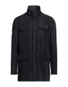 Dolce & Gabbana Man Overcoat & Trench Coat Midnight Blue Size 48 Polyester, Cow Leather In Blue