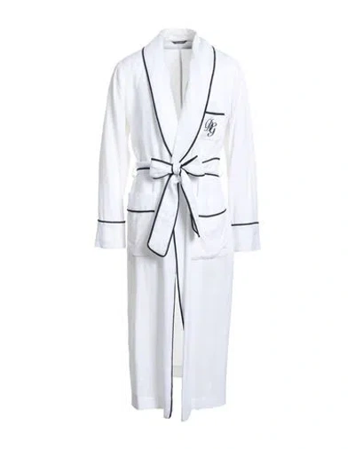 Dolce & Gabbana Man Overcoat & Trench Coat White Size 44 Linen