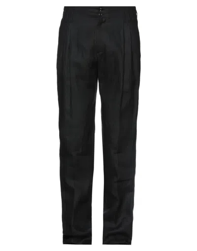 Dolce & Gabbana Man Pants Black Size 28 Linen, Silk