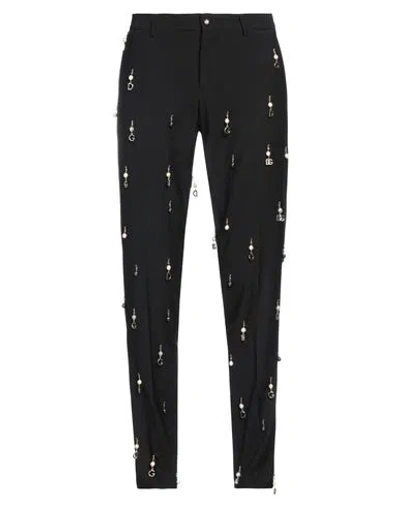 Dolce & Gabbana Man Pants Black Size 34 Wool, Polyamide, Elastane
