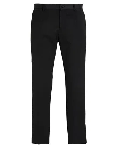Dolce & Gabbana Man Pants Black Size 38 Virgin Wool, Silk, Polyester, Elastane