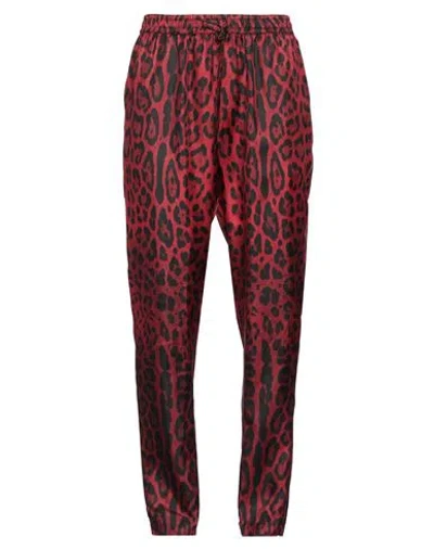 Dolce & Gabbana Man Pants Brick Size 42 Silk In Red