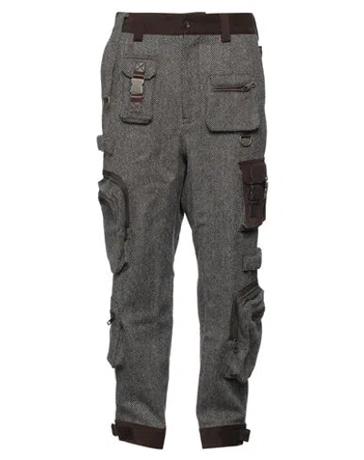 Dolce & Gabbana Man Pants Brown Size 30 Virgin Wool, Cotton, Soft Leather