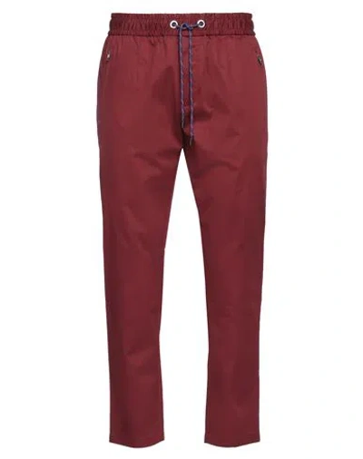 Dolce & Gabbana Man Pants Burgundy Size 38 Cotton, Elastane, Polyester, Wool, Acrylic In Red