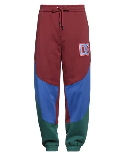 Dolce & Gabbana Man Pants Burgundy Size 44 Cotton, Polyester, Viscose In Red